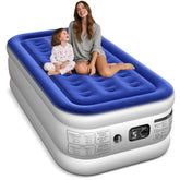 Xsleep twin front view showing full raised airbed and neat fit