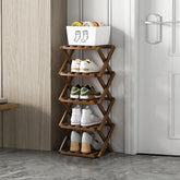 XZXWZX front view of rack showing five tiers and tidy shoe storage benefit