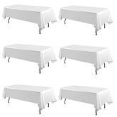 Yabool front packaging showing six white tablecloths and neat fold benefit