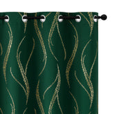 Yakamok emerald green front view showing full panels and grommet hang for elegant privacy