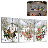 YAKESD three-piece front view showing festive sleigh and snowman artwork and bright colors
