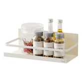 YAMAZAKI front view of steel magnetic spice rack showing sleek shelf and finish benefit organization