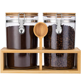 Yangbaga front view packaged set showing two jars and shelf, neat counter storage