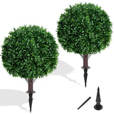 Yangrass front view of topiary set showing realistic greenery and curb appeal