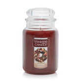 Yankee Candle Autumn Wreath front jar showing label and warm seasonal look