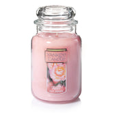 Yankee Candle front packaging showing pink large jar and premium look