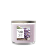 Yankee Candle front view showing jar and scent, enhances room ambiance