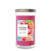 Yankee Candle front view showing iced berry lemonade pillar benefiting room decor