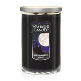 Yankee Candle midsummer's night front tumbler showing elegant glass and strong scent
