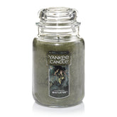 Yankee Candle mistletoe front view showing jar and festive scent