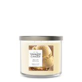 Yankee Candle French Vanilla front jar view showing elegant packaging and warm scent