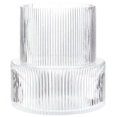 yanwe1 front view of ribbed glass vase showing clean silhouette and display benefit