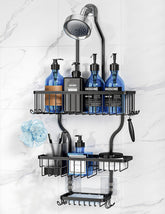 YASONIC front view showing organizer hanging and tidy bottles benefit: saves space