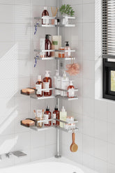 YASONIC front view of assembled corner caddy showing organized shelves and stability benefits