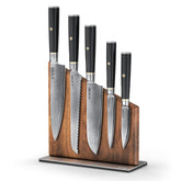 Yatoshi Knives front set display showing all six pieces and magnetic block for organized storage