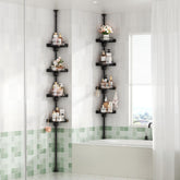 YCIA&DONE front view of 4-tier shower caddy showing compact footprint