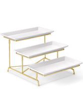 Yedio front view of three-tier porcelain set showing elegant presentation benefit