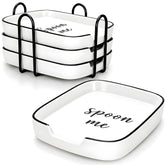 YENLNI front view of spoon rests and holder showing organized storage benefit