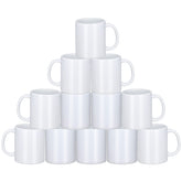 Yephets front view of 12-pack blank white mugs showing value and uniformity