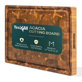 Yes4All front view of acacia cutting board shows sturdy surface and durable design