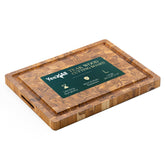 Yes4All front view of teak cutting board showing sturdy work surface and elegant grain