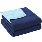yescool front view navy blue blanket showing full queen coverage and calm look