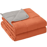 yescool front view orange blanket showing full queen coverage and modern color