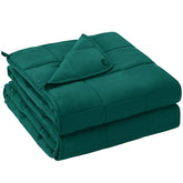 yescool queen front view showing green cover and neat edges for calming comfort