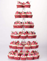 yestbuy front view cupcake stand showing full six-tier display and elegant presentation