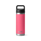 YETI Rambler 18 oz front view in Tropical Pink showing durable design and portability
