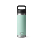 YETI Rambler 18 oz Seafoam front view showing shape and color benefit: durable carry