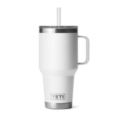 YETI Rambler front view showing white finish and large capacity benefit