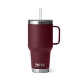YETI Rambler 35 oz front view in Wild Vine Red showing durable finish