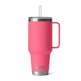 YETI Rambler 42 oz front view in Tropical Pink showing durable design and visibility