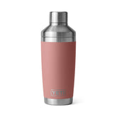 YETI Rambler front view showing Sandstone Pink finish and durable design benefit