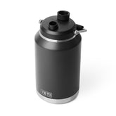 YETI Rambler Gallon Jug front view showing rugged build and black finish, reliable hydration benefit
