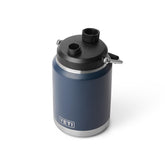 YETI Rambler front profile in navy showing sturdy jug and easy carry