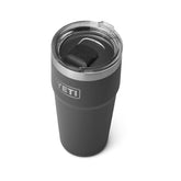 YETI Rambler pint front profile shows charcoal finish and practical cup design