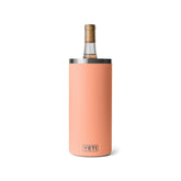 YETI Rambler wine chiller front view showing Lowcountry Peach color and insulated benefit