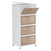 YFXCVSL front view assembled showing stacked bins and tidy storage benefit