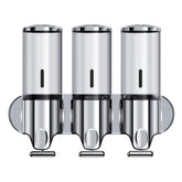YIAOZ front view wall-mounted dispenser showing tidy shower organization