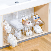 Yieach front view of clear organizer showing compact storage benefit