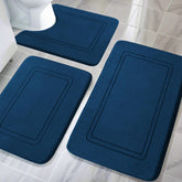 YIHOUSE full three‑piece set front view showing coordinated dark blue rugs and comfort