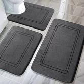 YIHOUSE front view of dark grey rug set showing neat packaging and style benefit