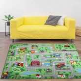Yincimar rug front view showing city map and roads, encourages imaginative play