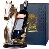 YINGAVERSAI front view horse wine rack showcasing elegant silver finish and display benefit
