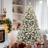 YITAHOME tree front view showing full snow-flocked finish and festive presence