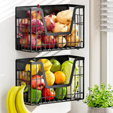 YIWANFW front-mounted fridge basket showing tidy storage benefit