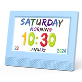 Ykall front display showing large time and date for easy reading