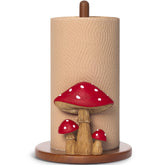YLOVAN mushroom paper towel holder front view showing charming cottagecore design and stability